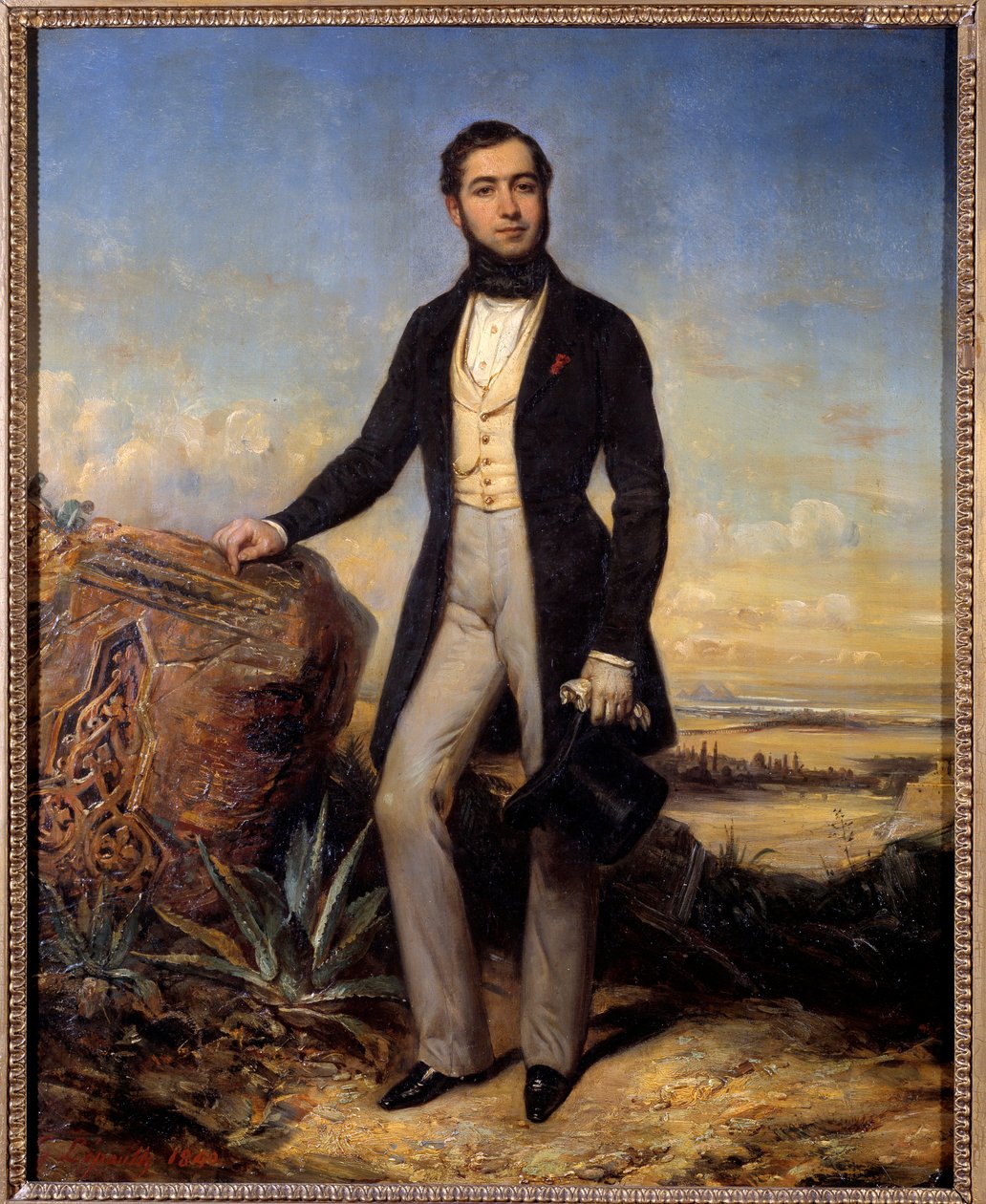 Portræt af Ferdinand de Lesseps (1805-1894), fransk diplomat og iværksætter. Maleri af Francois Gabriel Lepaulle (1804-1886) af Francois Gabriel Guillaume Lepaulle