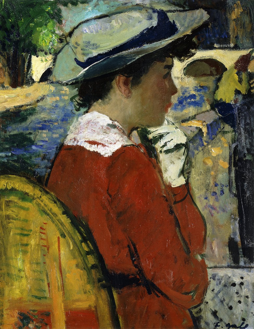 Eugenie om omkostningerne ved Seinen; Eugenie sur les frais de la Seine, ca. 1946-47 (olie om bord) af Francois Gall