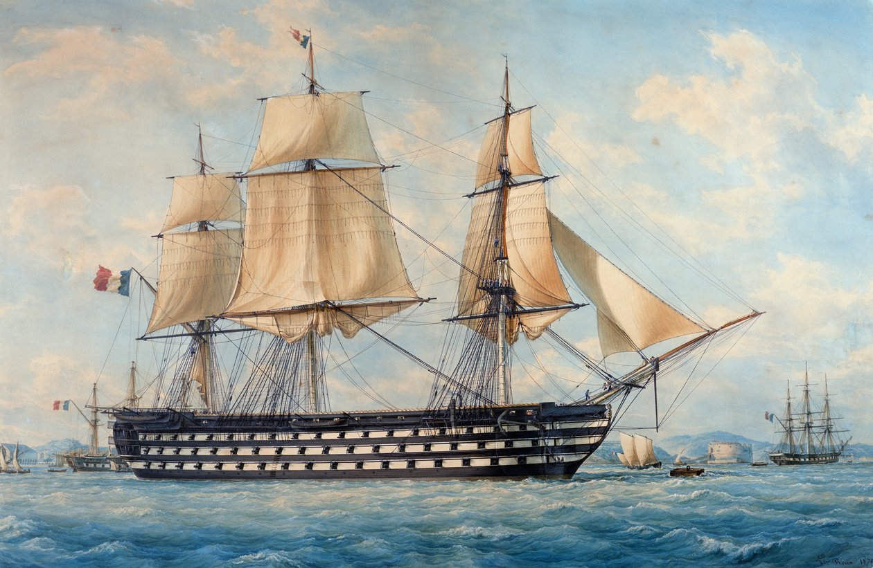 Montebello-fartøjet, af Francois Roux (1811-1882), akvarel, Frankrig af Francois Geoffroy Roux