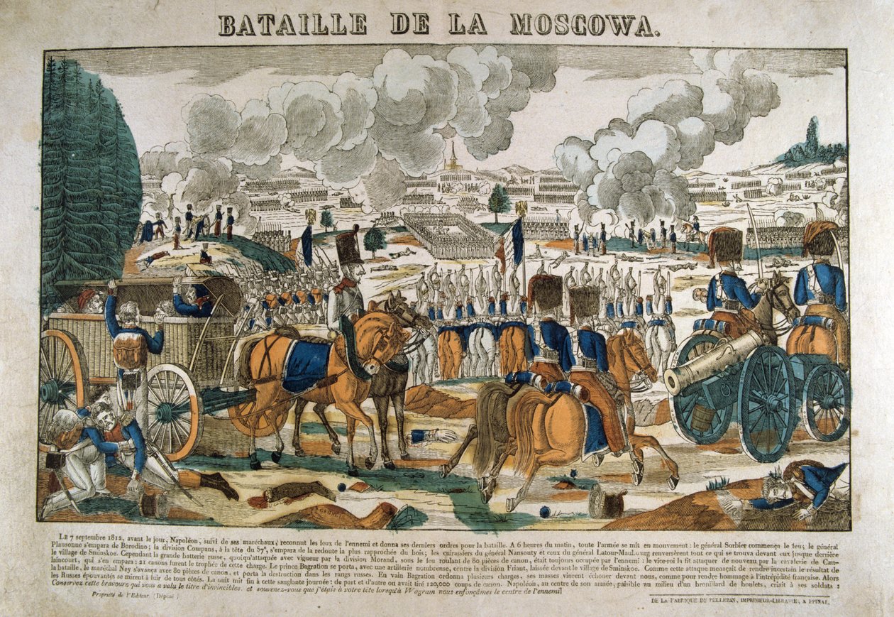 Slaget ved Borodino, Rusland, 7. september 1812, c1835 af Francois Georgin