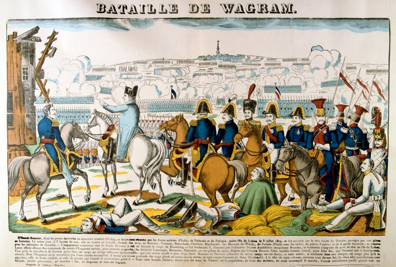Slaget ved Wagram, 1809, c1835 af Francois Georgin