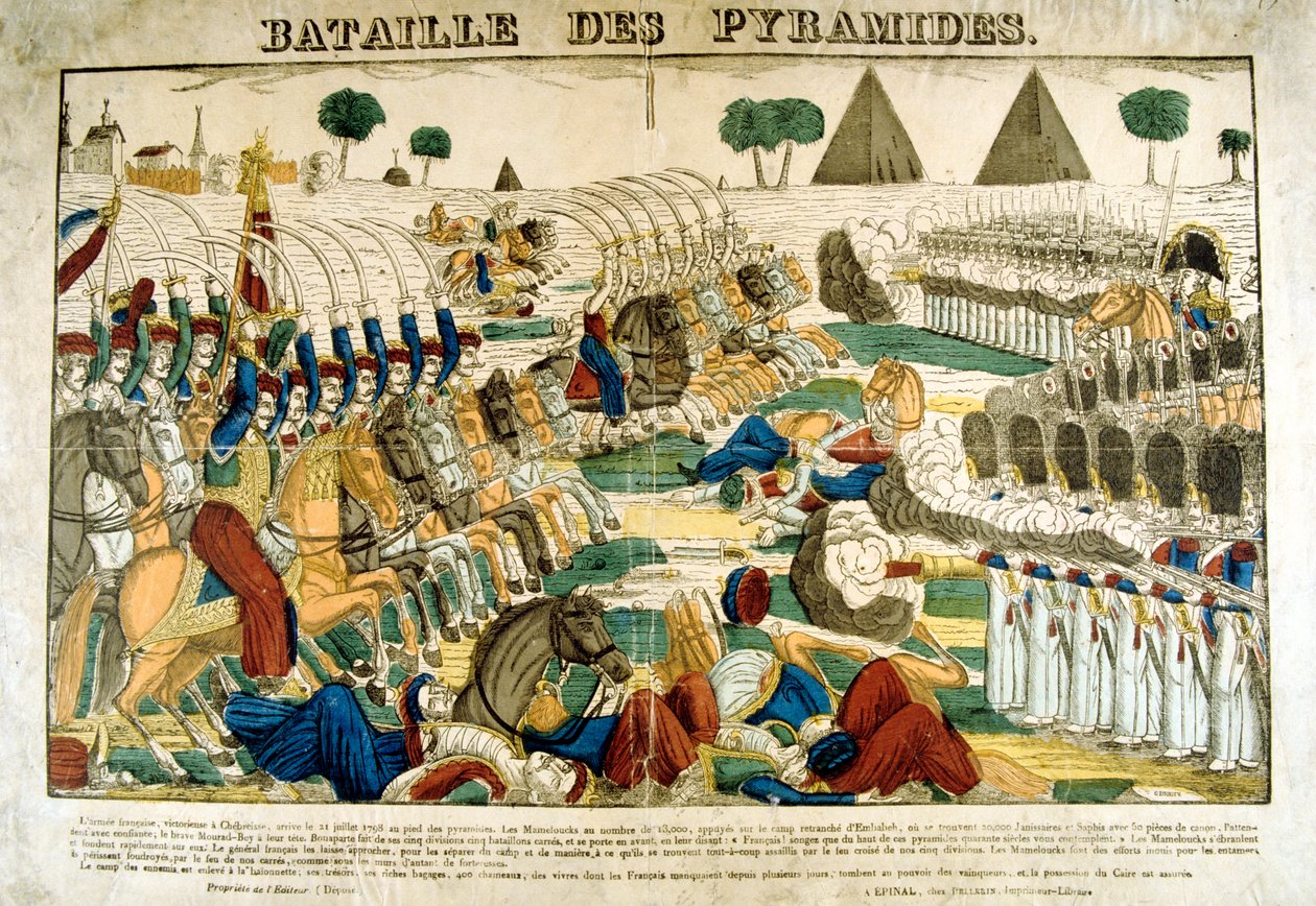 Slaget ved pyramiderne, 21. juni, 1798, c1835 af Francois Georgin
