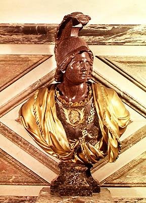 Buste af Alexander den Store (356-323 f.Kr.) 1684 (marmor og bronze) af Francois Girardon
