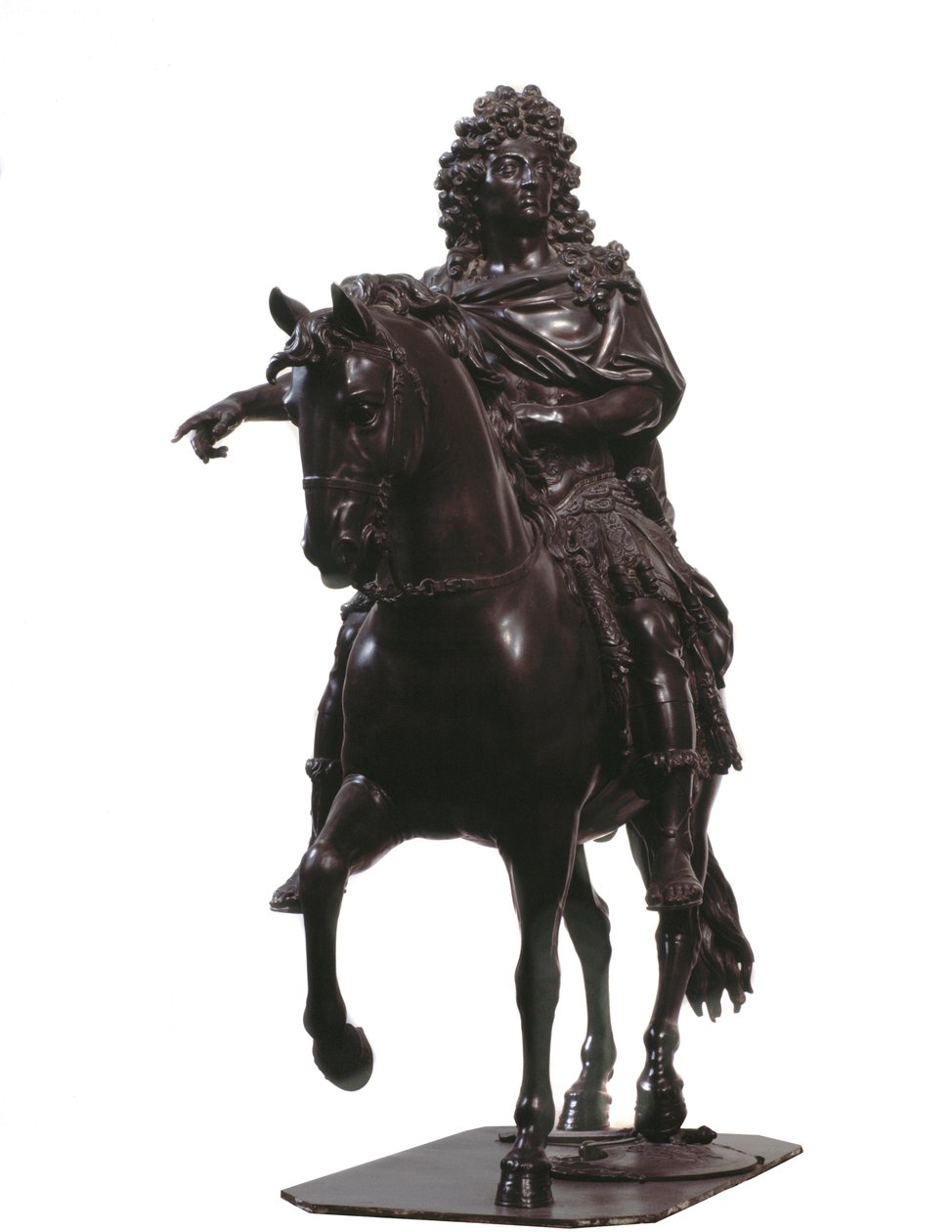 Ridesportræt af kongen af Frankrig Ludvig XIV (bronzeskulptur af Francois Girardon