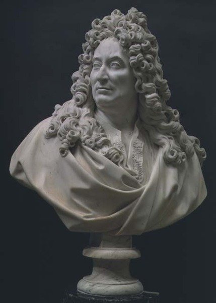 Portrætbuste af Nicolas Boileau (1636-1711) (marmor) af Francois Girardon