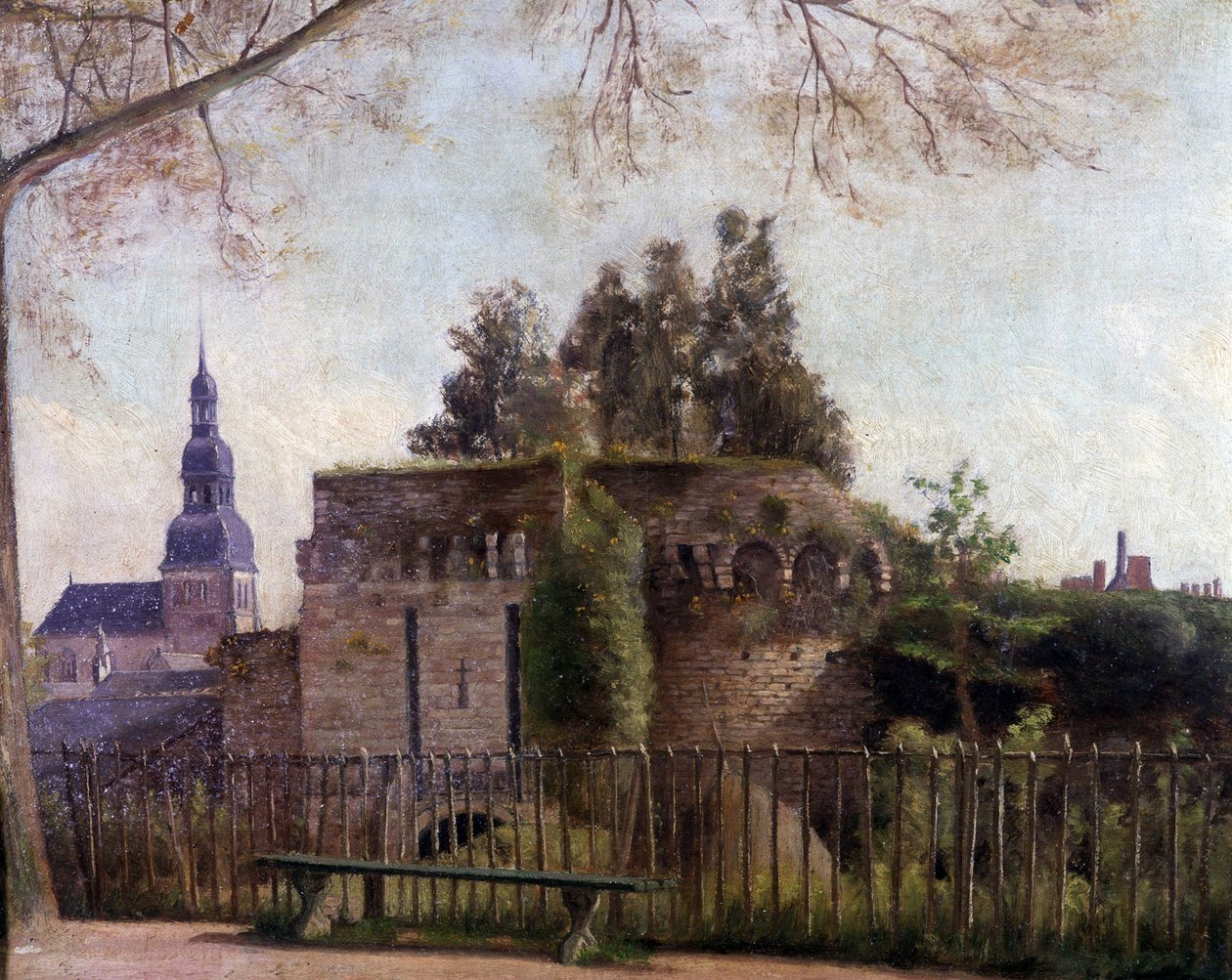 De "store grøfter" ved porten til St. Malo i Dinan - af F. Gombeaux, slutningen af det 19. århundrede af Francois Gombeaux