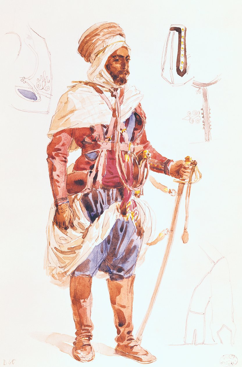 Spahi med sit sværd, ca. 1854 af Francois Hippolyte Lalaisse