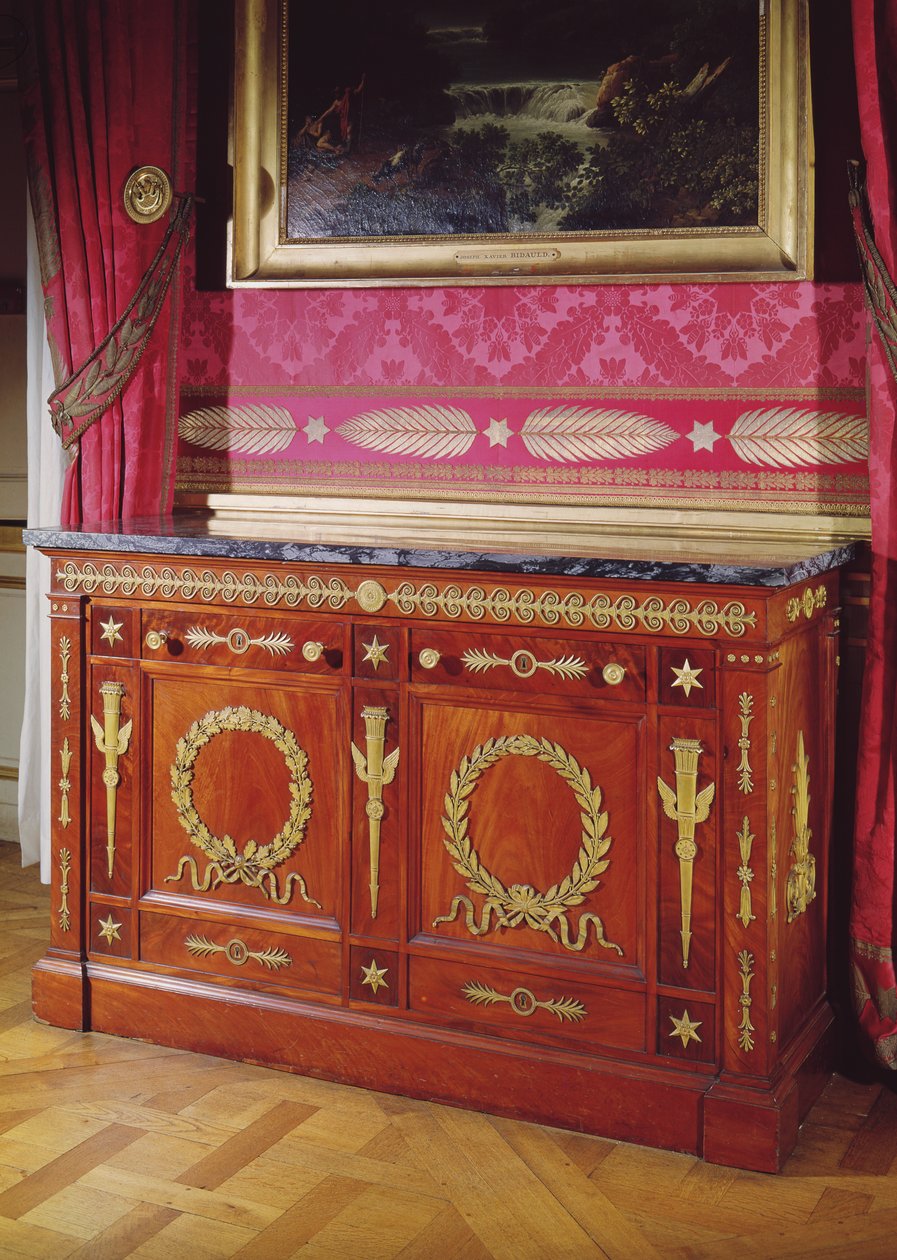 First Empire Style commode, 1804-15 (akacie, marmor og forgyldt bronze) af Francois Honore Georges Jacob Desmalter