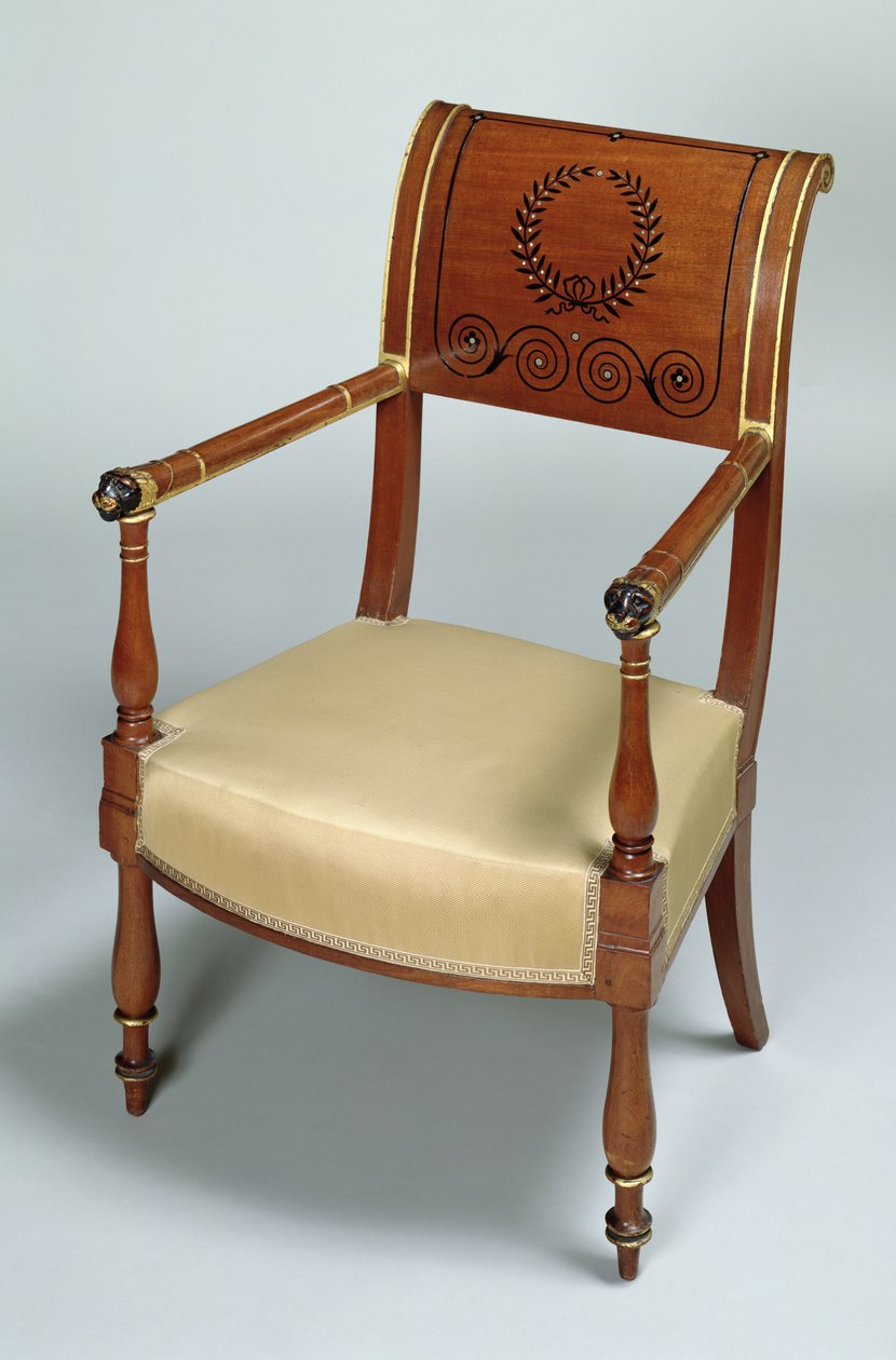 Fontainebleau lænestol, 1796-1803 (mahogni) af Francois Honore Georges Jacob Desmalter