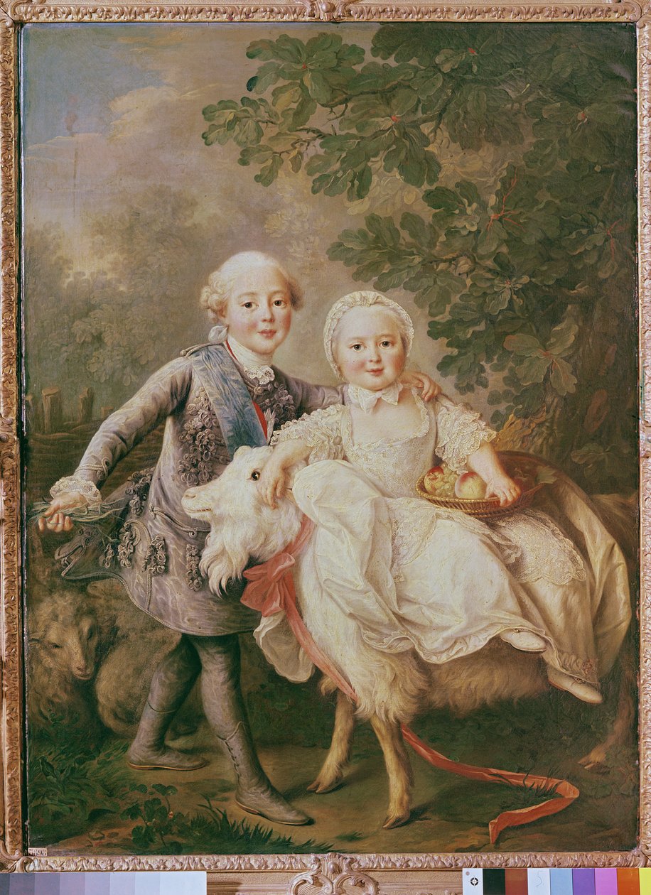 Karl af Frankrig (1757-1836), greve af Artois og hans søster, Clothide (1759-1802) 1763-64 af Francois Hubert Drouais