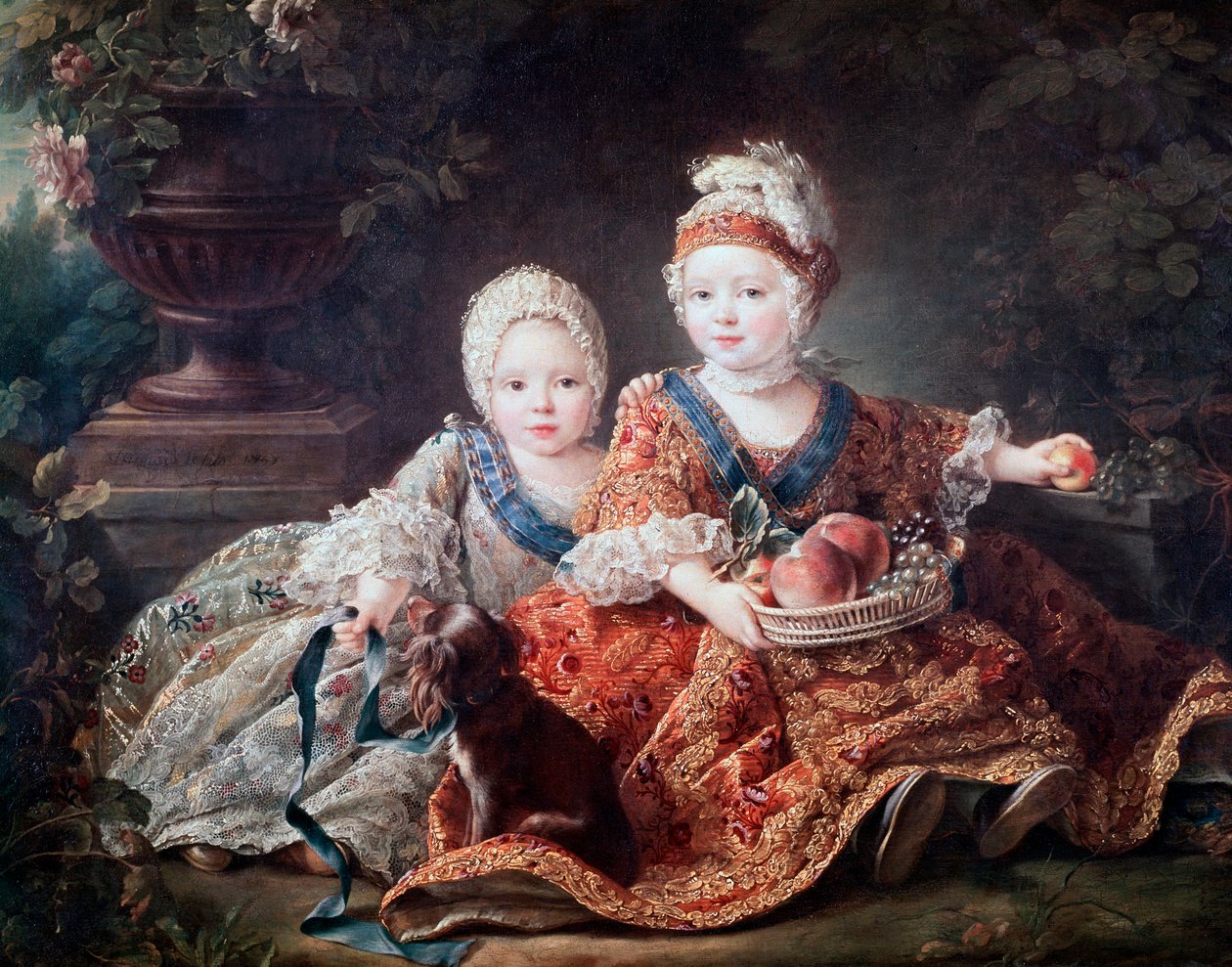 Hertug af Berry (senere Ludvig XVI) og greve af Provence (senere Ludvig XVIII) som børn af Francois Hubert Drouais