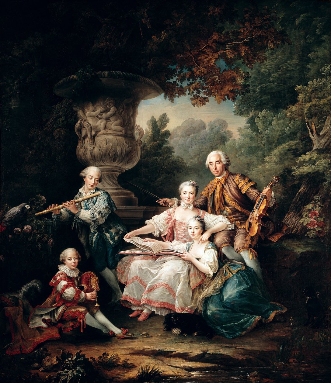 Louis du Bouchet (1645-1716) Marquis de Sourches og hans familie, 1750 af Francois Hubert Drouais
