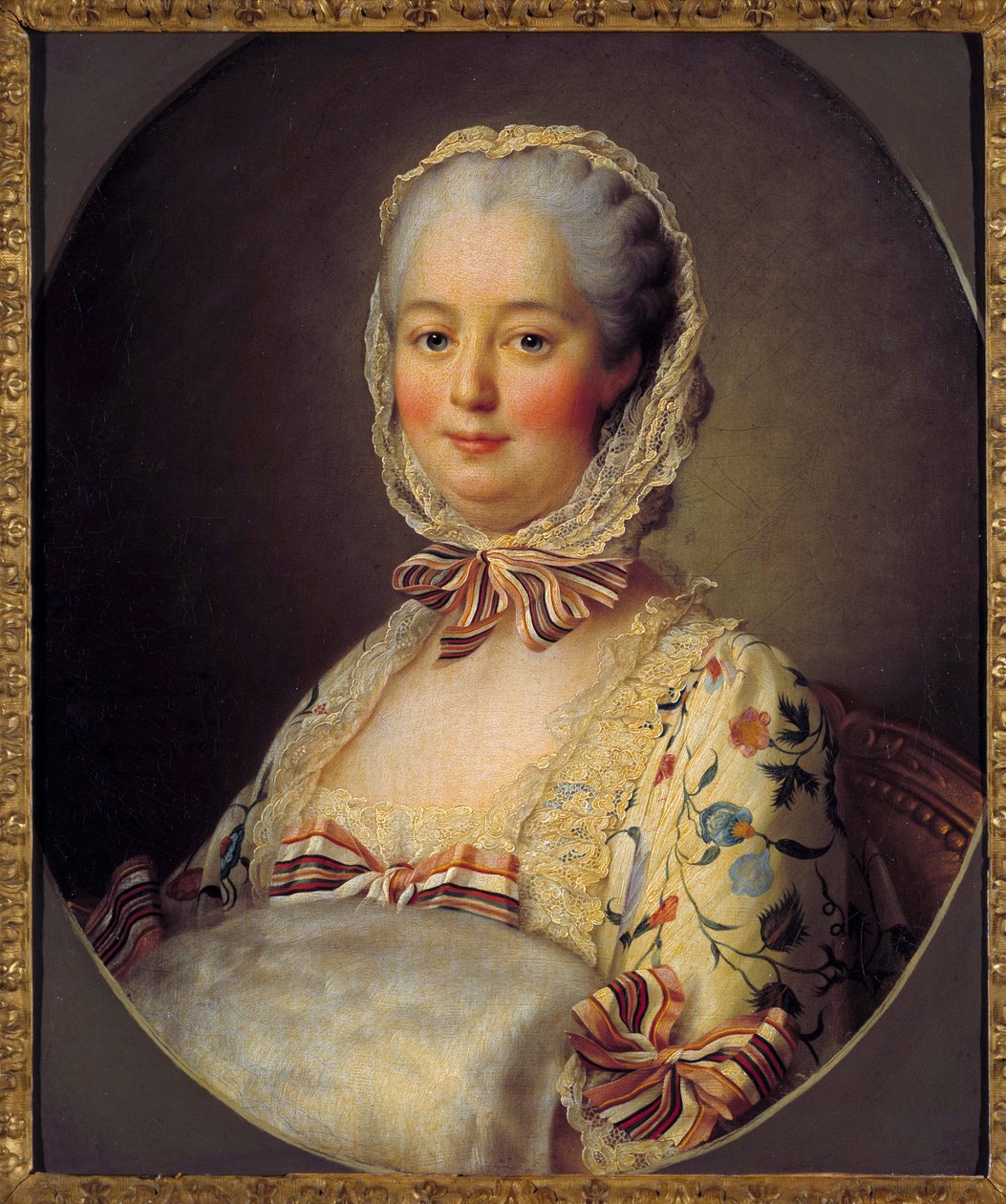 Portræt af Jeanne Antoinette Poisson, Marquise af Pompadour (kendt som Madame de Pompadour af Francois Hubert Drouais