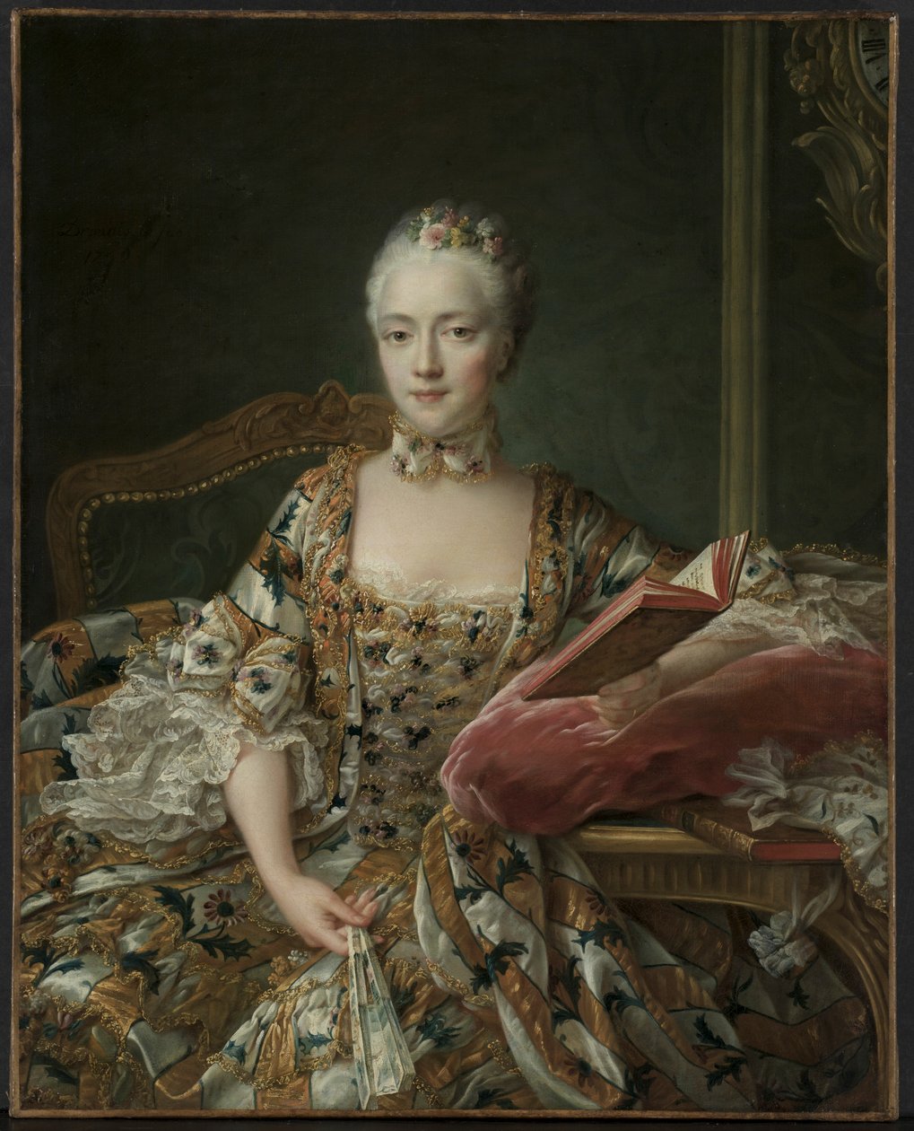 Portræt af Marquise dAguirandes, 1759. af Francois Hubert Drouais