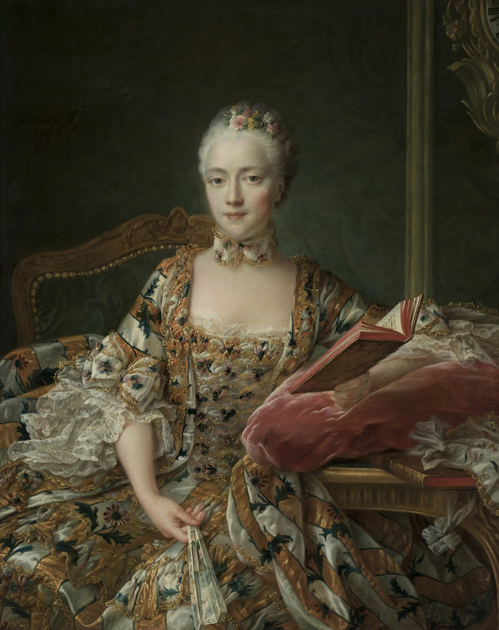 Portræt af Marquise d"Aguirandes, 1759 af Francois Hubert Drouais