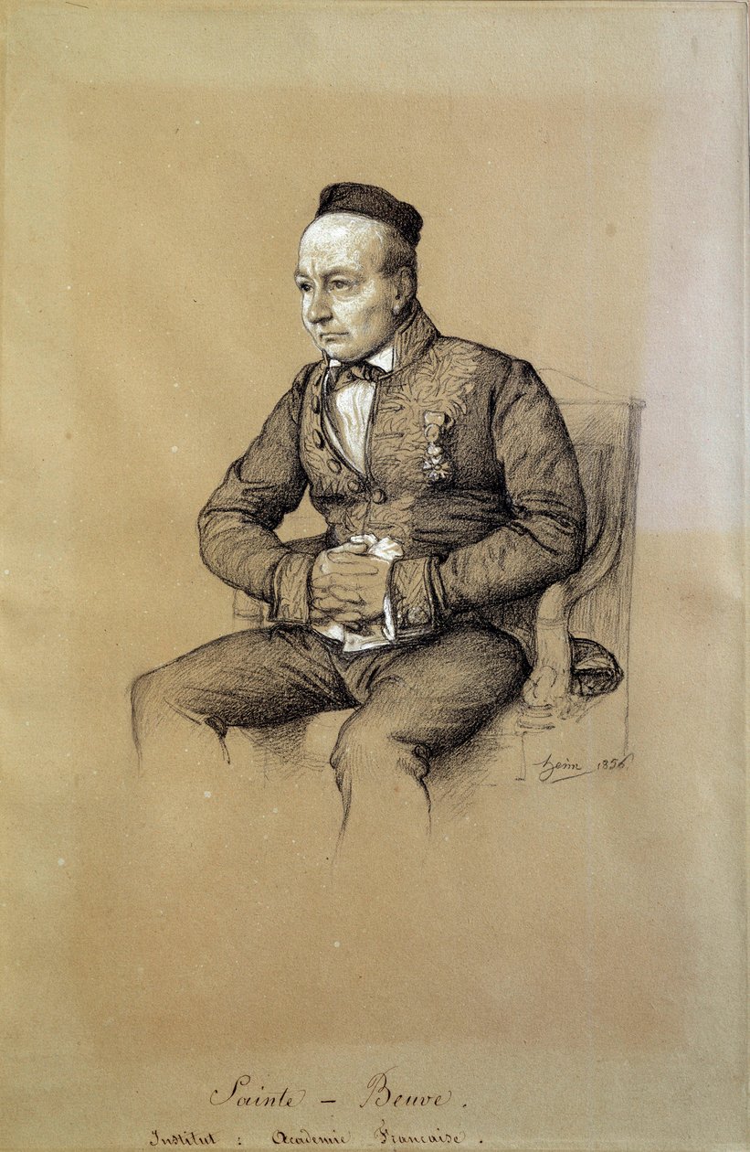 Portræt af Charles Augustin Sainte Beuve (1804-1869), fransk litteraturkritiker og forfatter. Tegning af Francois Joseph Heim (1787-1865) af François Joseph Heim