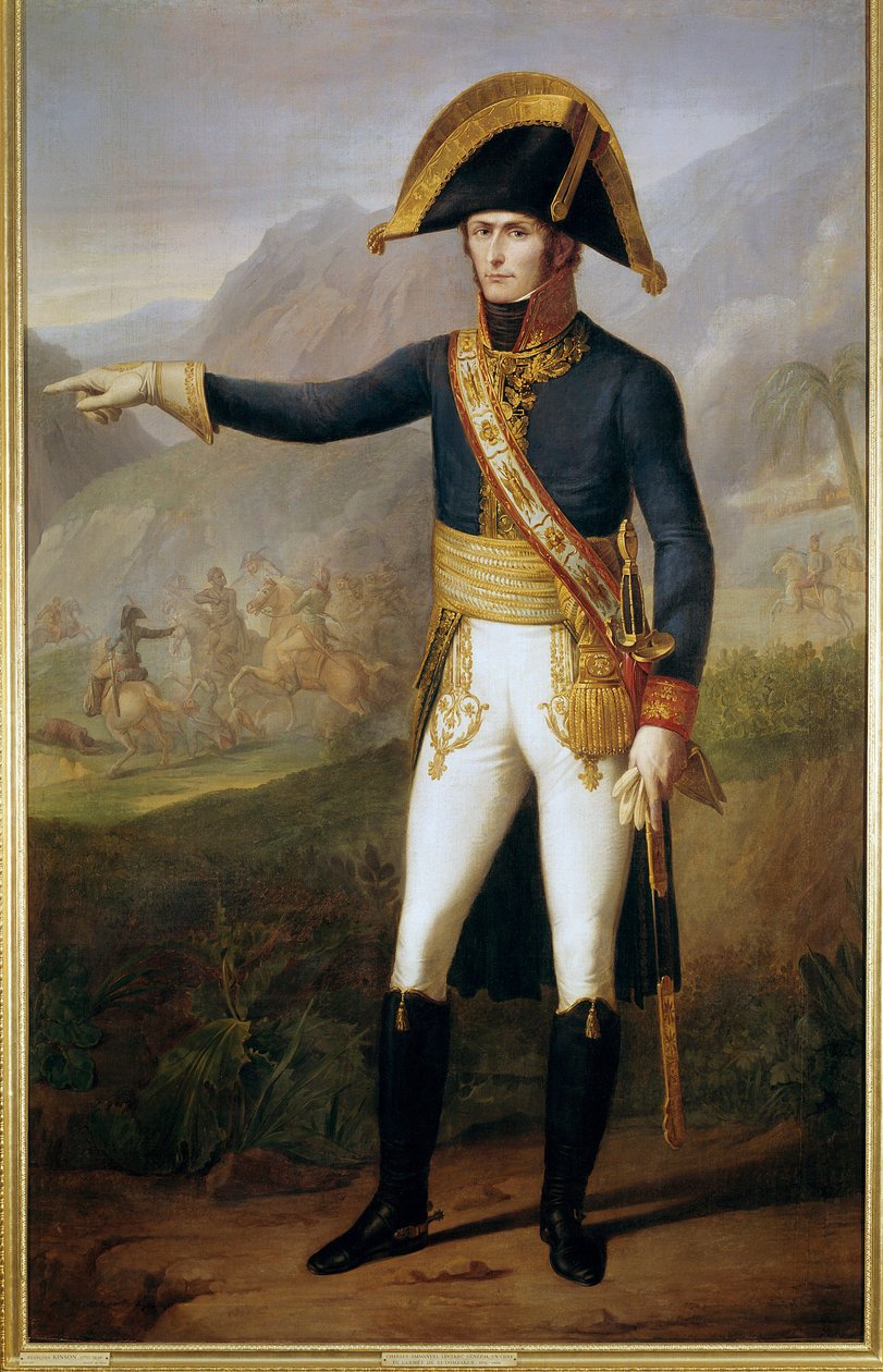 Stående portræt af Charles Emmanuel Leclerc (1772-1802) General of the Army of Santo Domingo Maleri af Francois Joseph Kinson (1770-1839) eller Kinsoen. 1804 Søn. 2,07 x 1,27 m - Portræt i fuld længde af Charles Emmanuel Leclerc (1772-1802), General of the af Francois Josephe Kinson