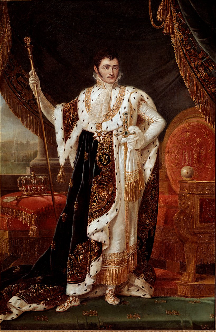 Portræt af Jerome Bonaparte (1784-1860), konge af Westfalen, foran Wilhelmshohes haver Maleri af Francois Joseph (Francois-Joseph) Kinson (1770-1839) eller Kinsoen. 19. århundrede søn. 2,1x1,4 m Versailles musee du chateau af Francois Josephe Kinson