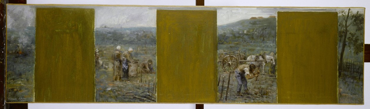 Skitse til rådhuset i Nogent-sur-Marne: Landlige scener af Francois Lafon