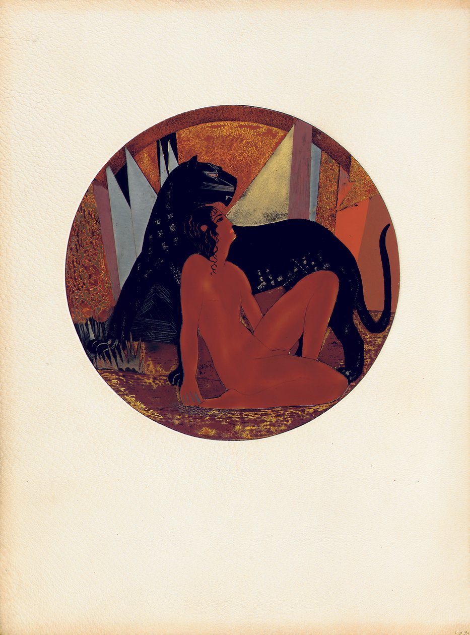 Mowgli og Bagheera, illustration fra 