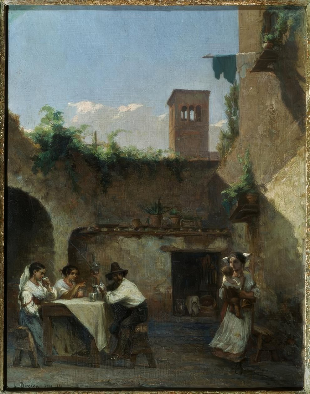 Rom, værtshuset af Francois Louis David Bocion