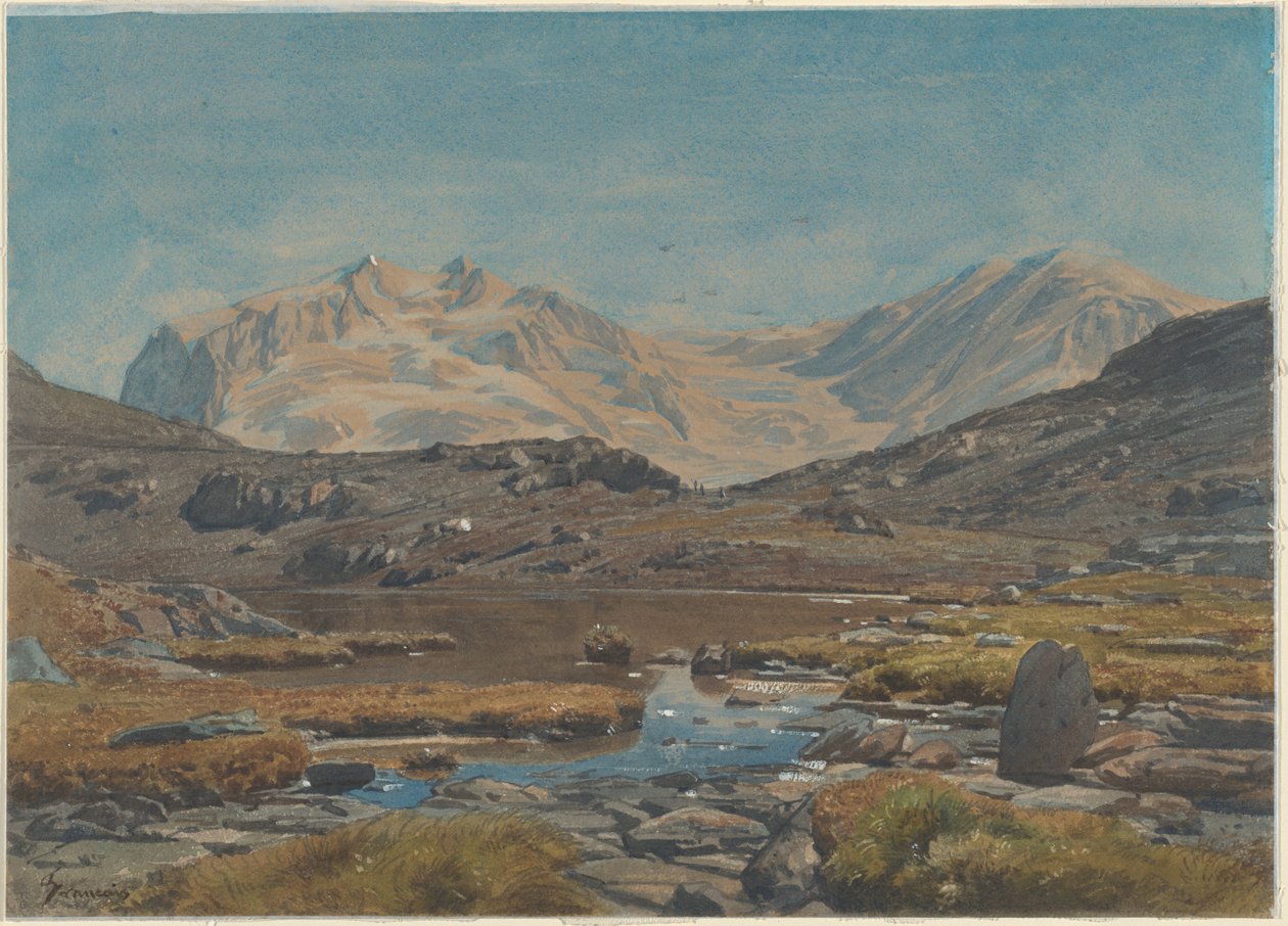 Bjerglandskab af Francois Louis Francais