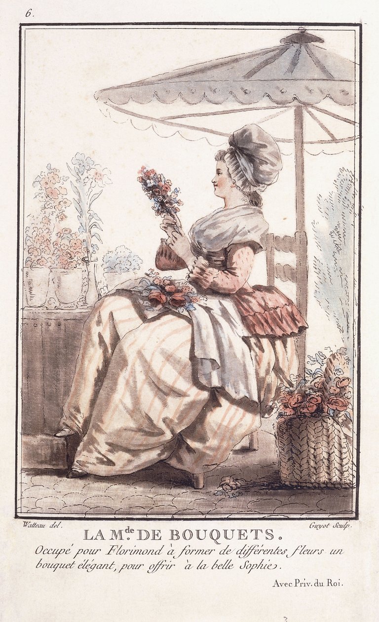 Hr. af buketter, 1786 af Francois Louis Joseph Watteau
