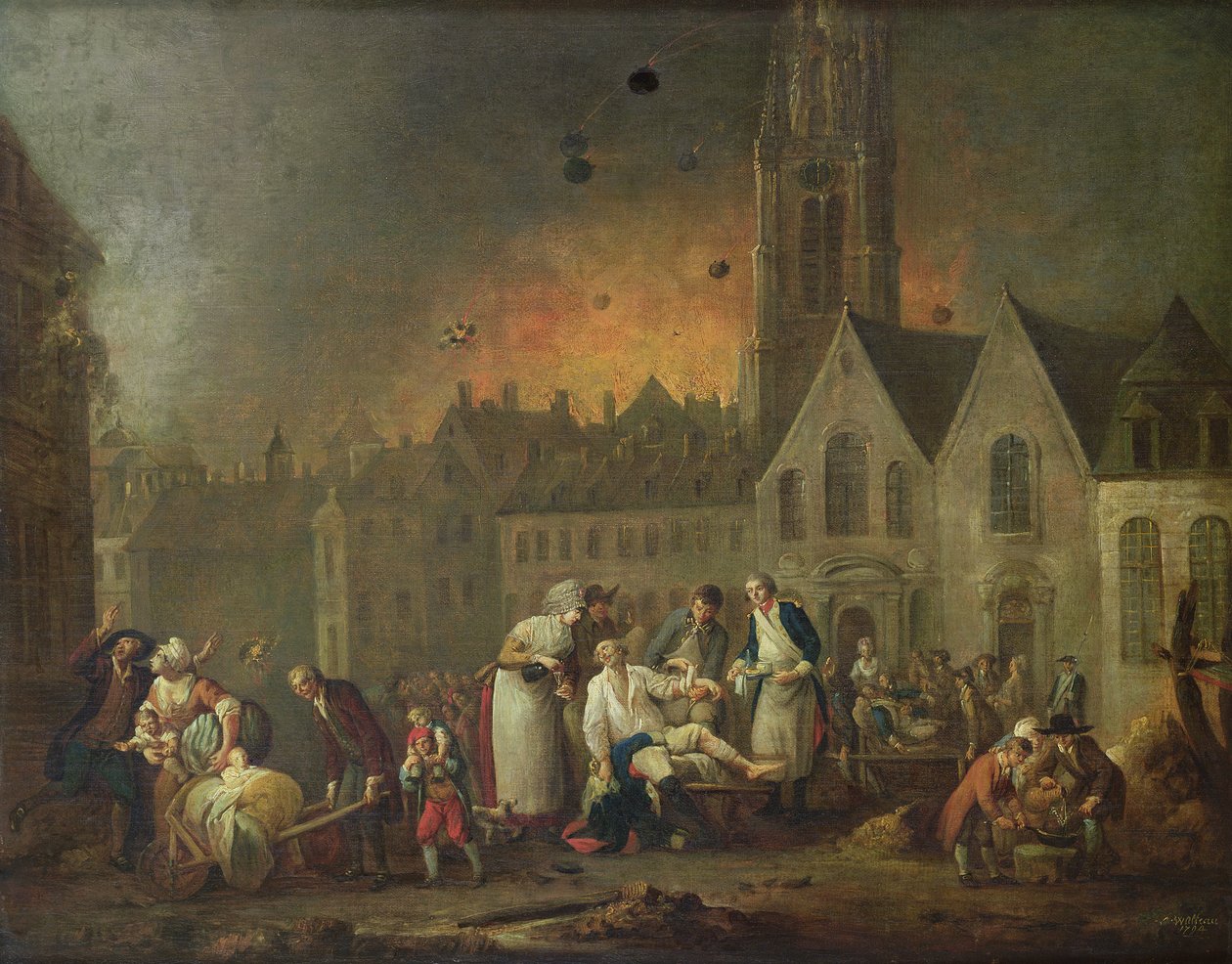 Grand Place i Lille under belejringen af 1792, 1794 af Francois Louis Joseph Watteau