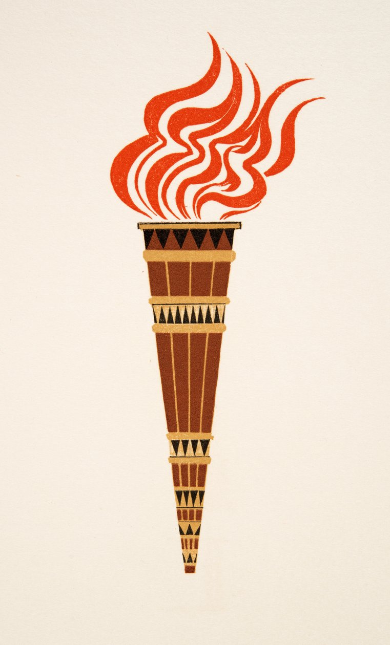 Flaming Torch fra Prométhée Enchaîné af Aeschylus, pub. 1941 (stenciltryk) af Francois Louis Schmied