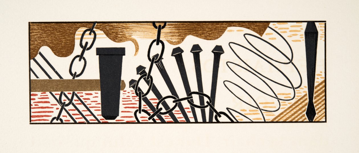 Grafisk illustration fra Prométhée Enchaîné af Aeschylus, pub. 1941 (stenciltryk) af Francois Louis Schmied