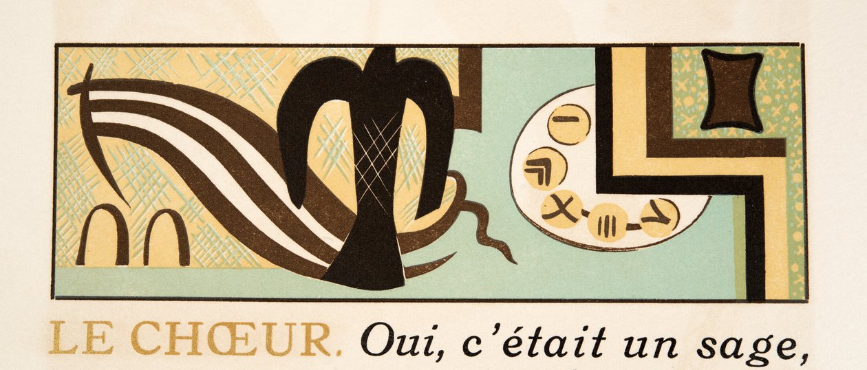 Grafisk illustration fra Prométhée Enchaîné af Aeschylus, pub. 1941 (stenciltryk) af Francois Louis Schmied
