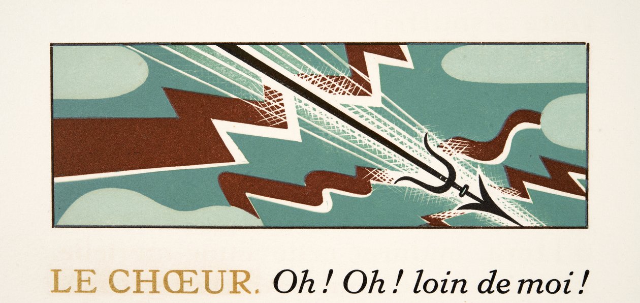 Grafisk illustration fra Prométhée Enchaîné af Aeschylus, pub. 1941 (stenciltryk) af Francois Louis Schmied