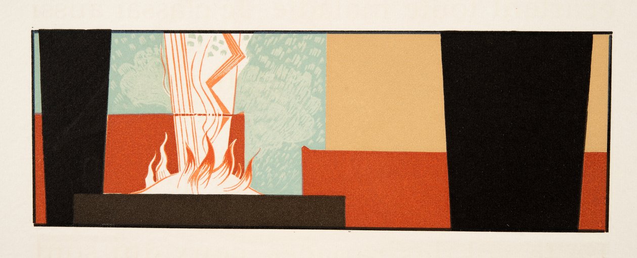 Grafisk illustration fra Prometheus Enchained af Aeschylus, pub. 1941 (stenciltryk) af Francois Louis Schmied