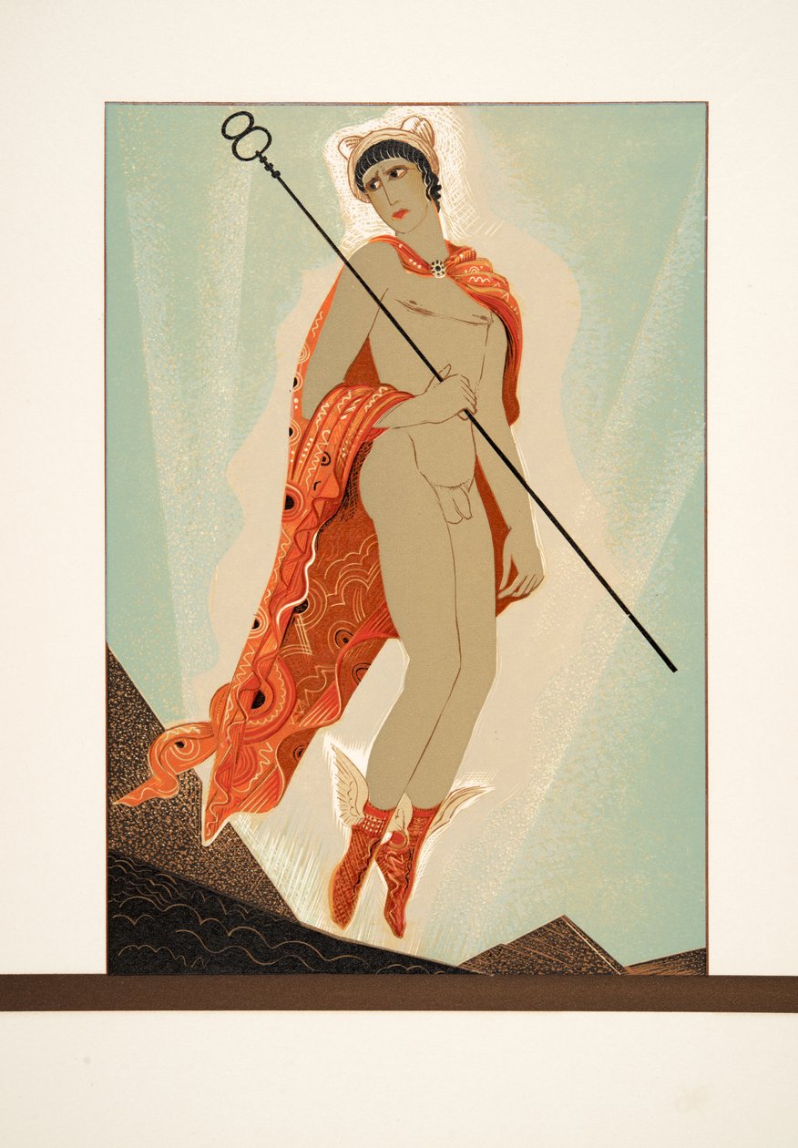 Hermes, fra Prométhée Enchaîné af Aeschylus, pub. 1941 (stenciltryk) af Francois Louis Schmied
