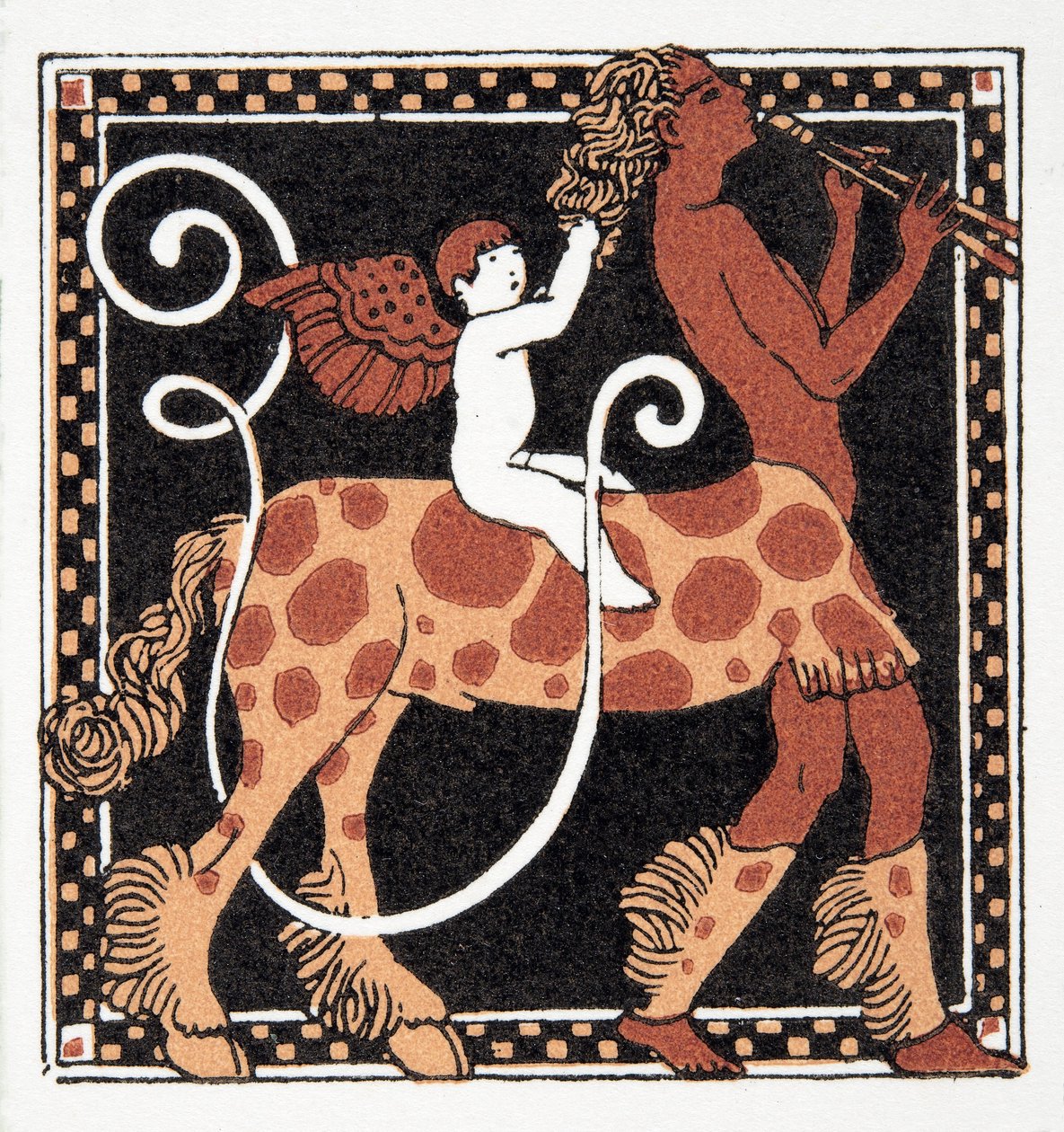Bogstav U, fra Personages de Comedie, pub. 1922 (stenciltryk) af Francois Louis Schmied