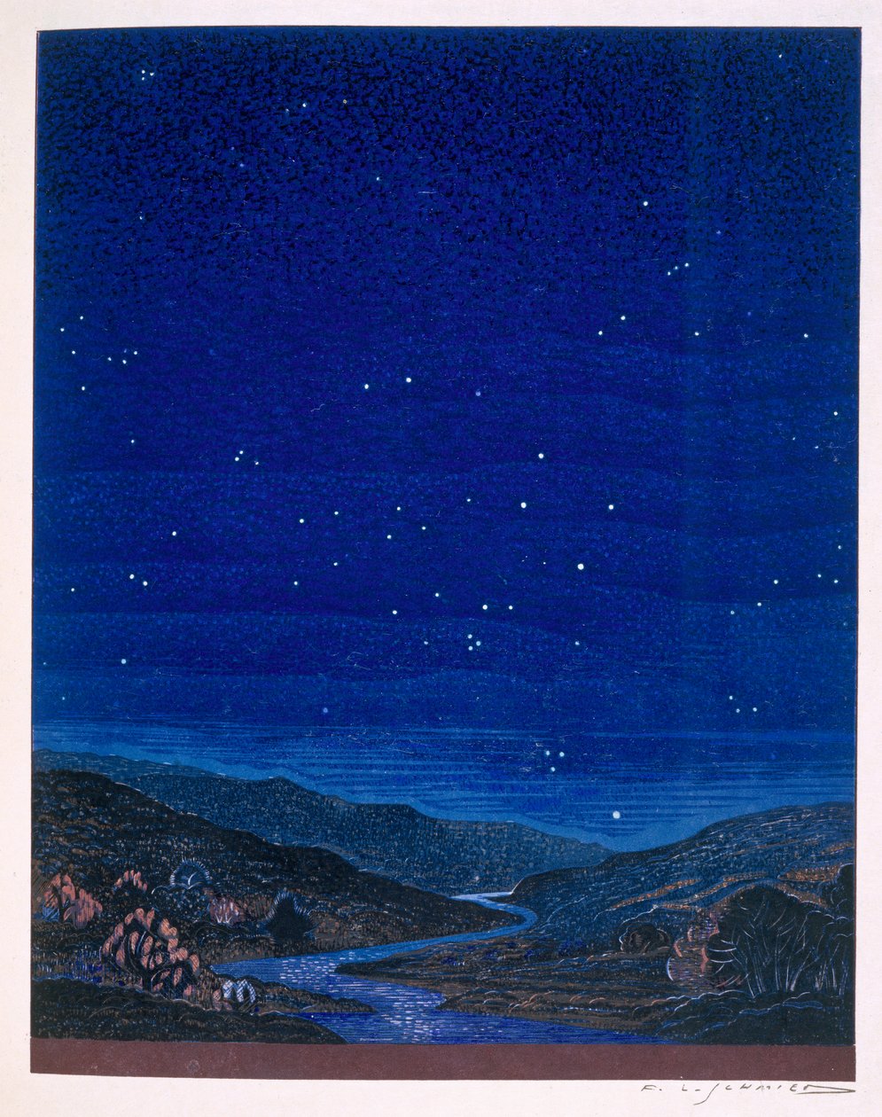 Nattelandskab, illustration fra Rudyard Kiplings 