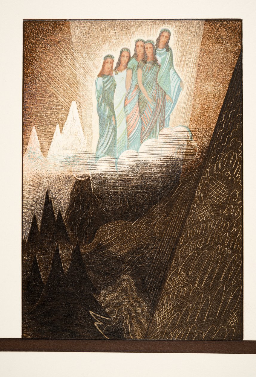 Oceanides, Illustration fra Prométhée Enchaîné af Aeschylus, pub. 1941 (stenciltryk) af Francois Louis Schmied