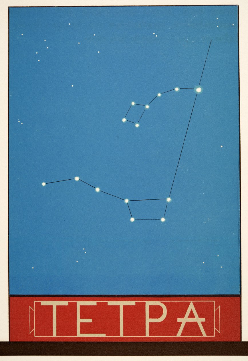 Tetpa (konstellation), fra Prometheus Chained by Aeschylus, pub. 1941 (stenciltryk) af Francois Louis Schmied