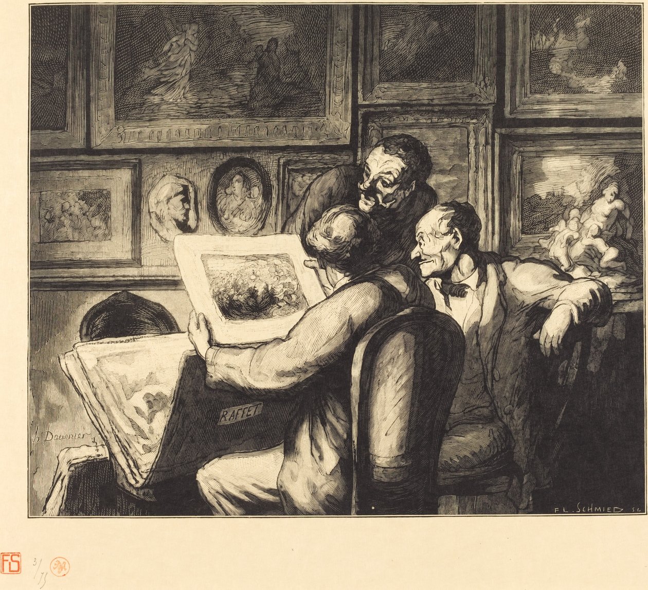 Udskriv elskere af Francois Louis Schmied after Honoré Daumier