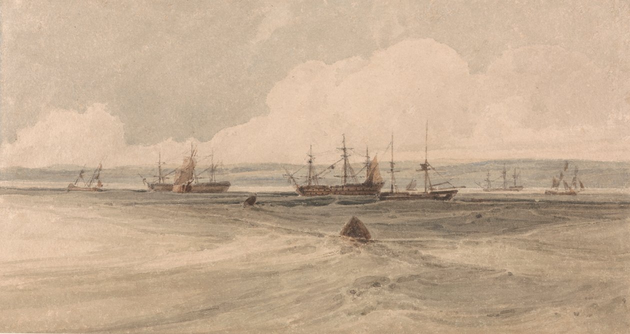 Udsigt over Sheerness af Francois Louis Thomas Francia