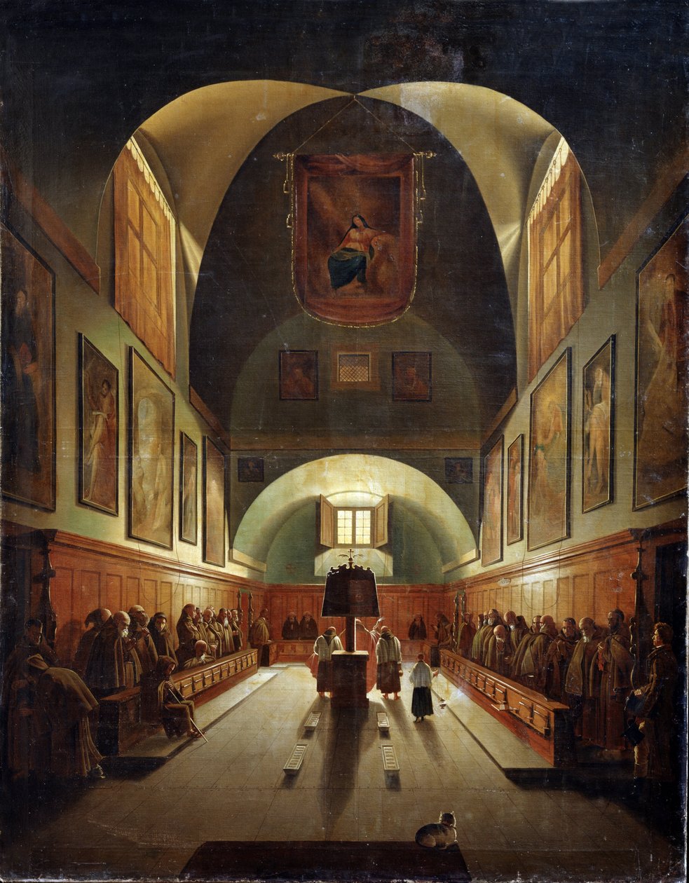 Det indre af Capuchines Kirke af Francois Marius Granet