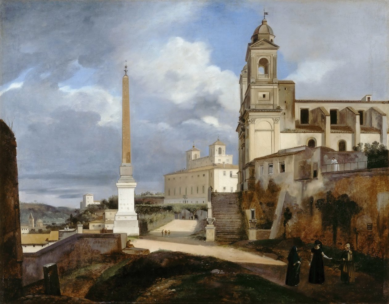 Santa Trinità dei Monti og Villa Medici i Rom af Francois Marius Granet