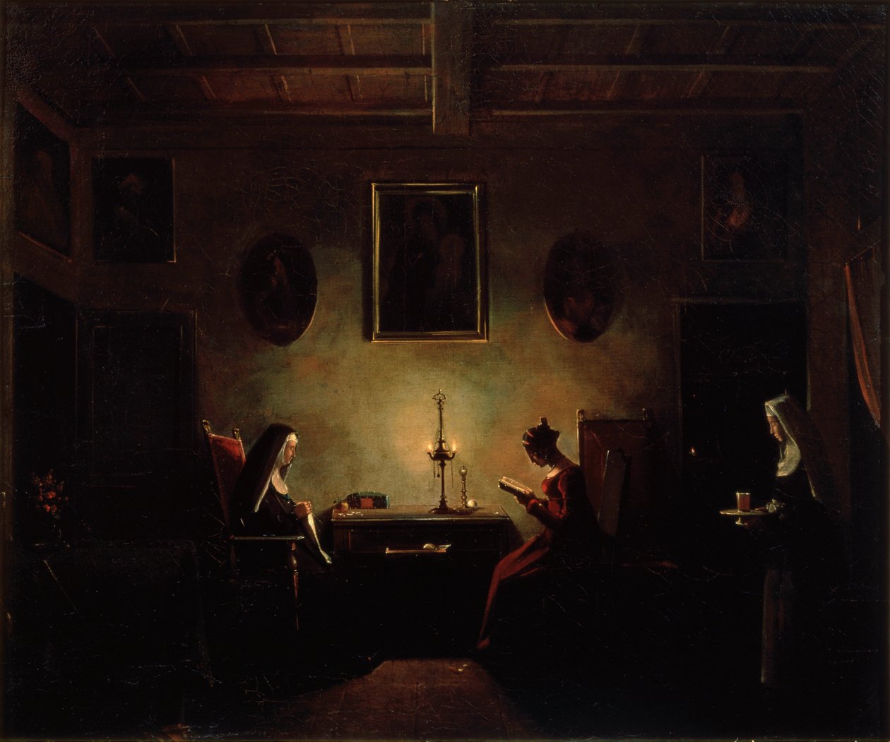 Scene i et interiør, 1800-tallet af Francois Marius Granet