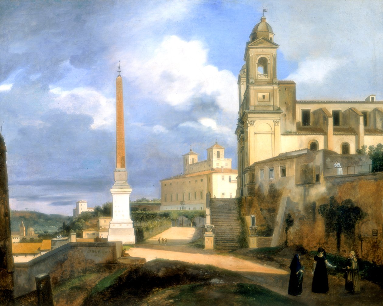 Bjergenes Treenighed og Medici-villaen, Rom, 1808 af Francois Marius Granet