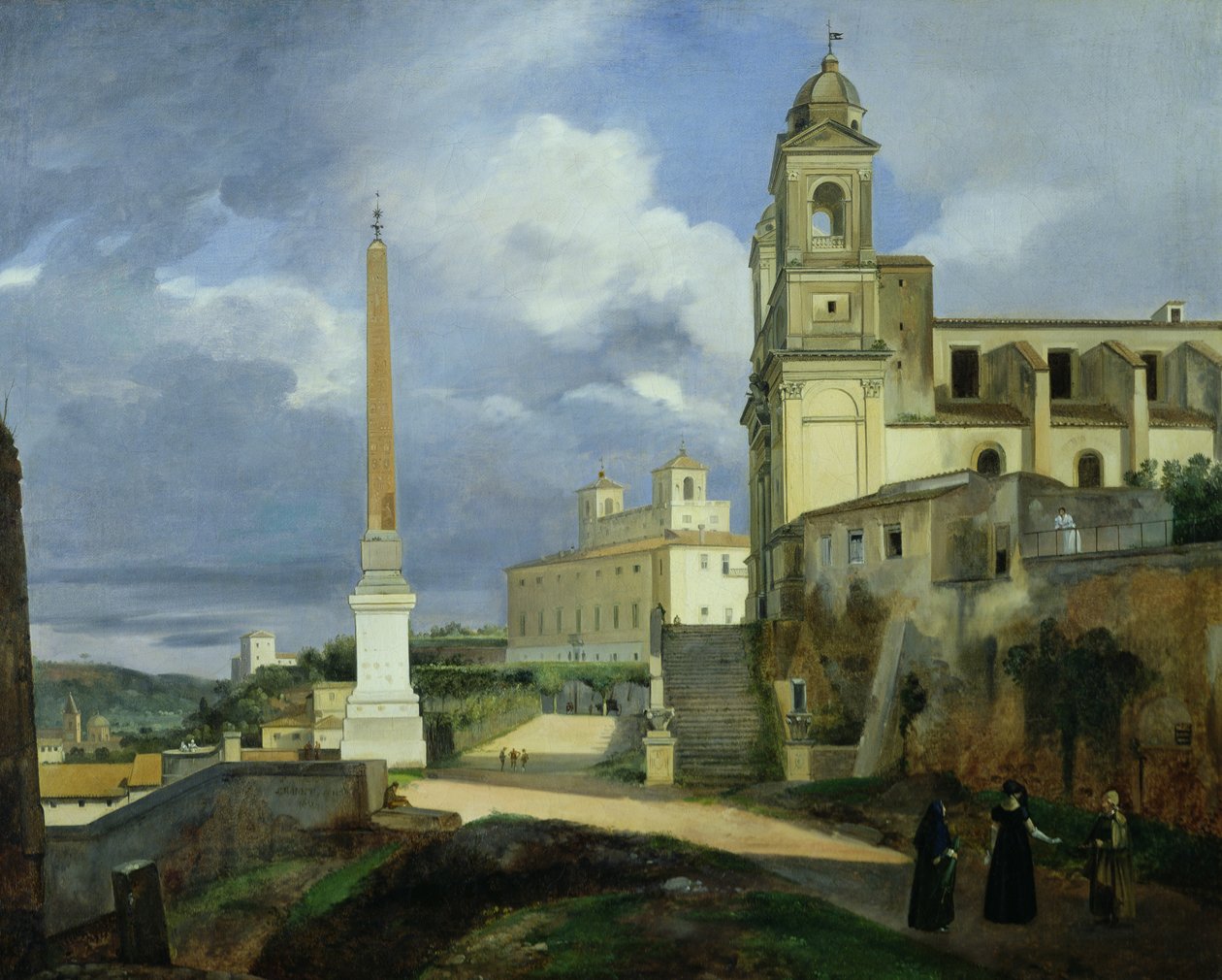 Trinita dei Monti og Villa Medici, Rom af Francois Marius Granet