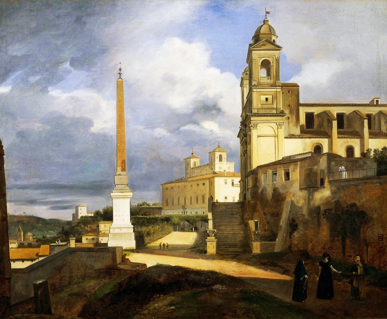 Dødens Treenighed og Villa Medici i Rom af Francois Marius Granet