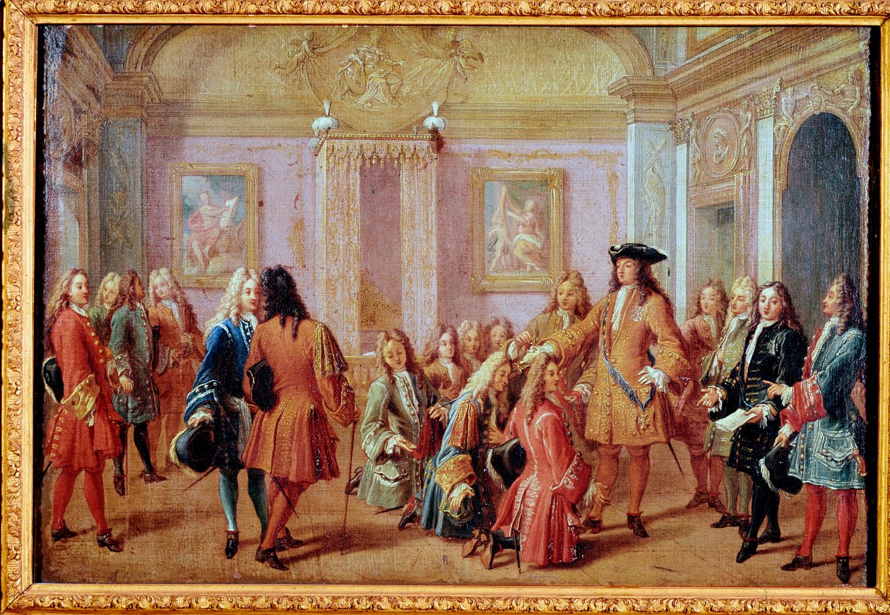 Oprettelse af Saint Louis Orden af kong Ludvig XIV, 5. maj 1693 (maleri af Francois Marot