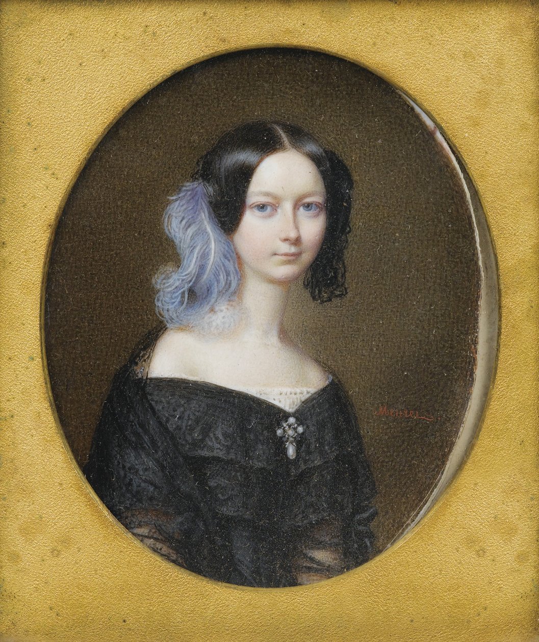 Hertuginde Helene af Mecklenburg-Schwerin 1814-1858, senere hertuginde af Orléans, ca 1835 af Francois Meuret