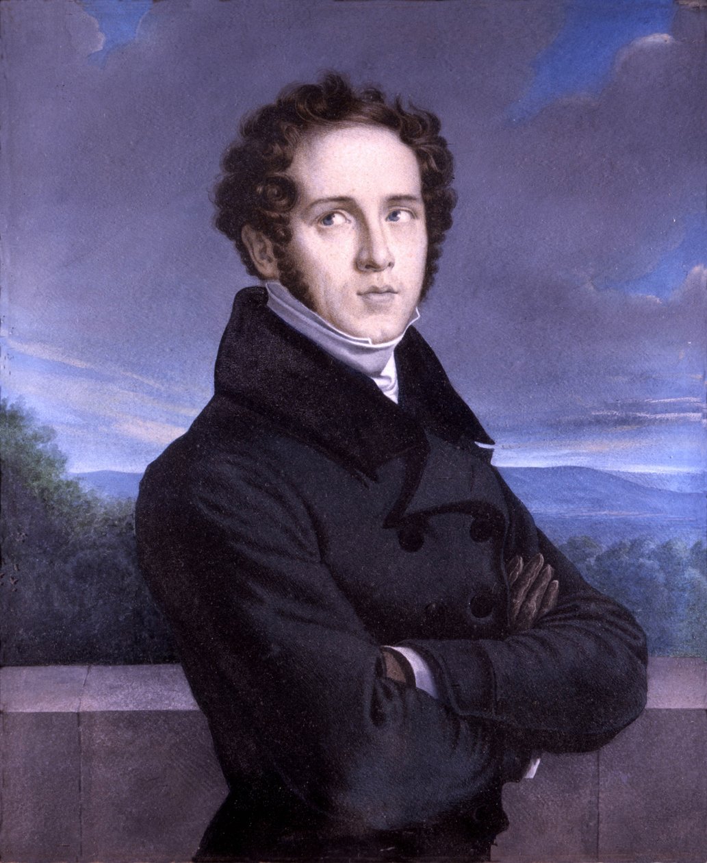 Portræt af Vincenzo Bellini (1801-1835) (olie på lærred) af Francois Millet