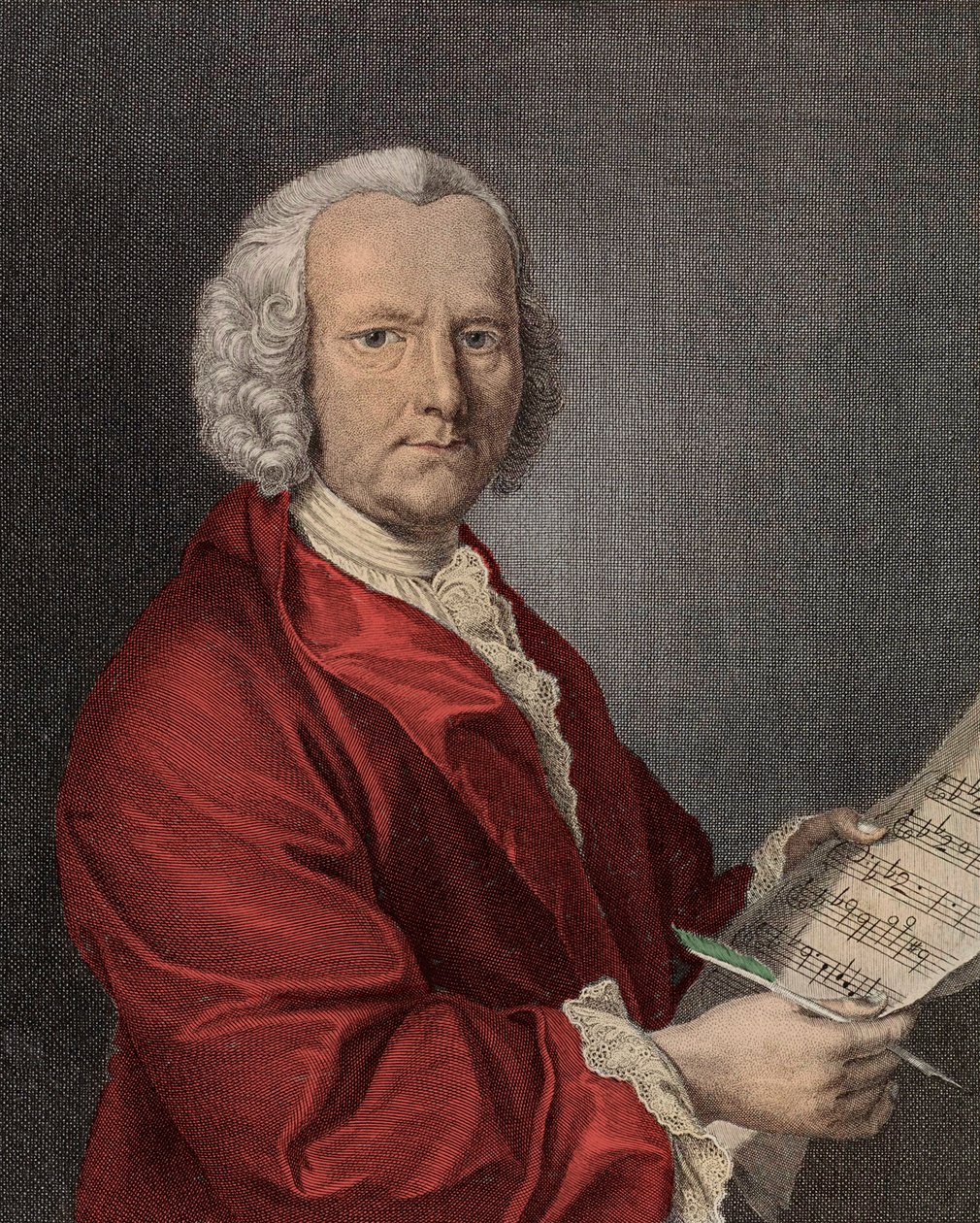 Portræt af Willem af Fesch (1687-1761) gravering af Francois La Cave af Francois Morellon la Cave